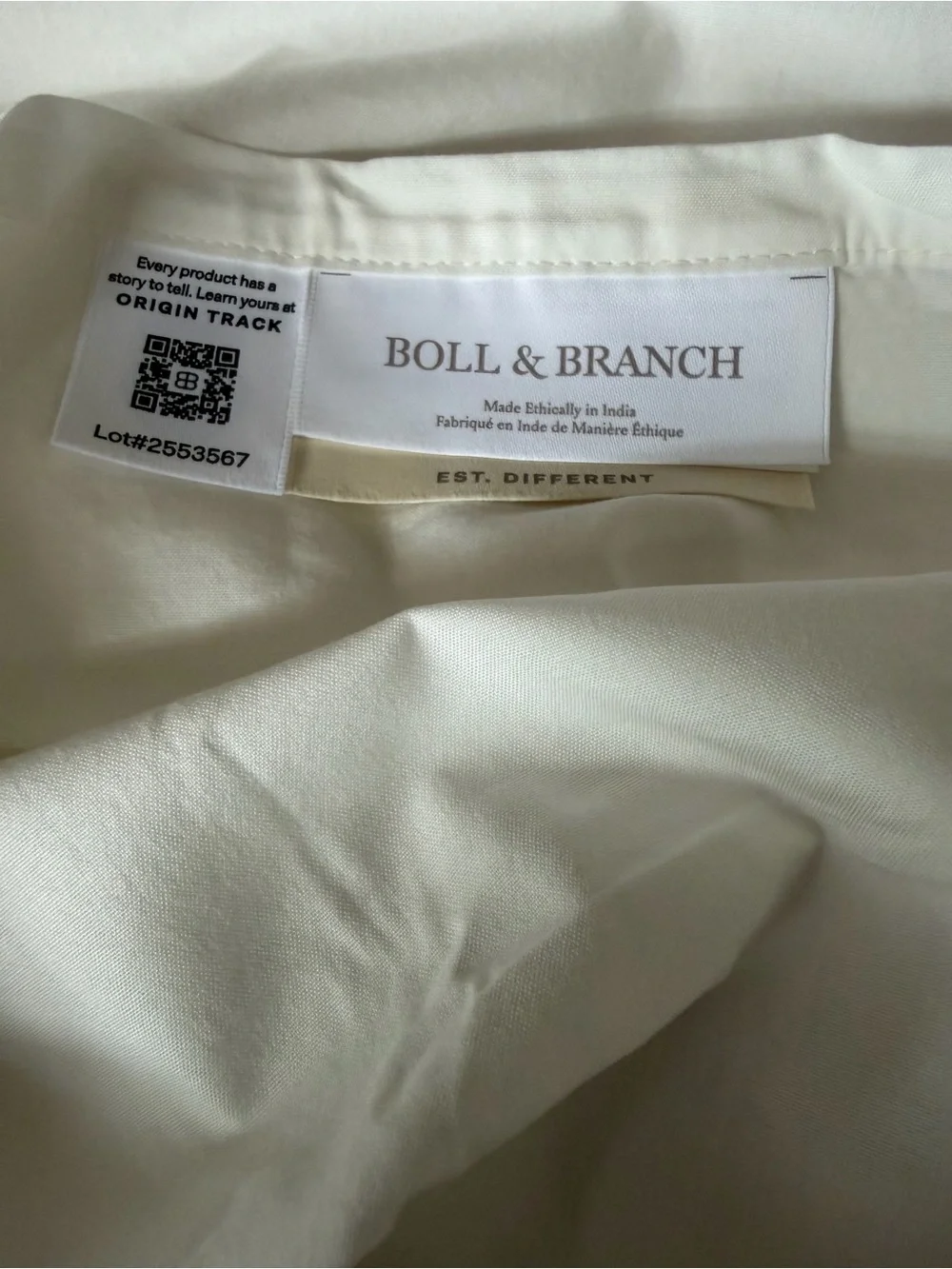 BOLL AND BRANCH NWT Percale Vintage Washed Cream Organic Soft Pillowcase Pair